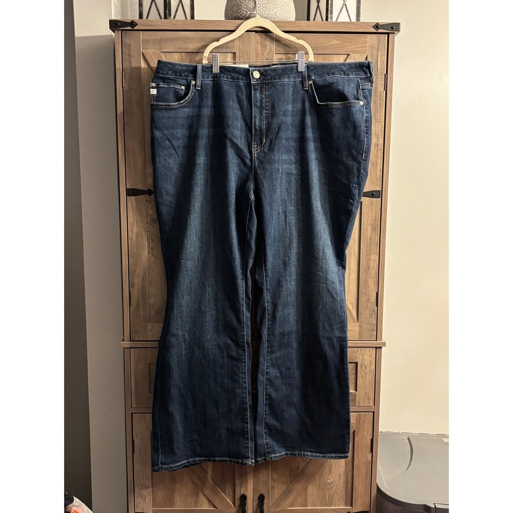 Seven7 Womens High Rise Bootcut Jeans Dark Wash Denim Plus Size 22W NWT